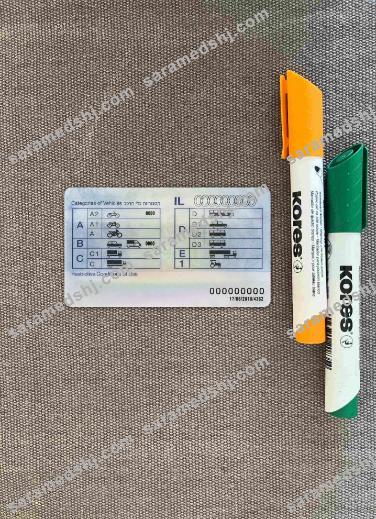 Israel driving license 2018-present photolook BACK